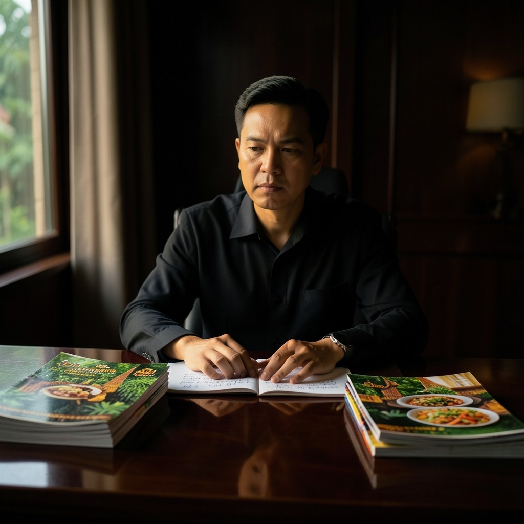 Circulation manager reviewing subscriber cohort notes beside stacks of magazines